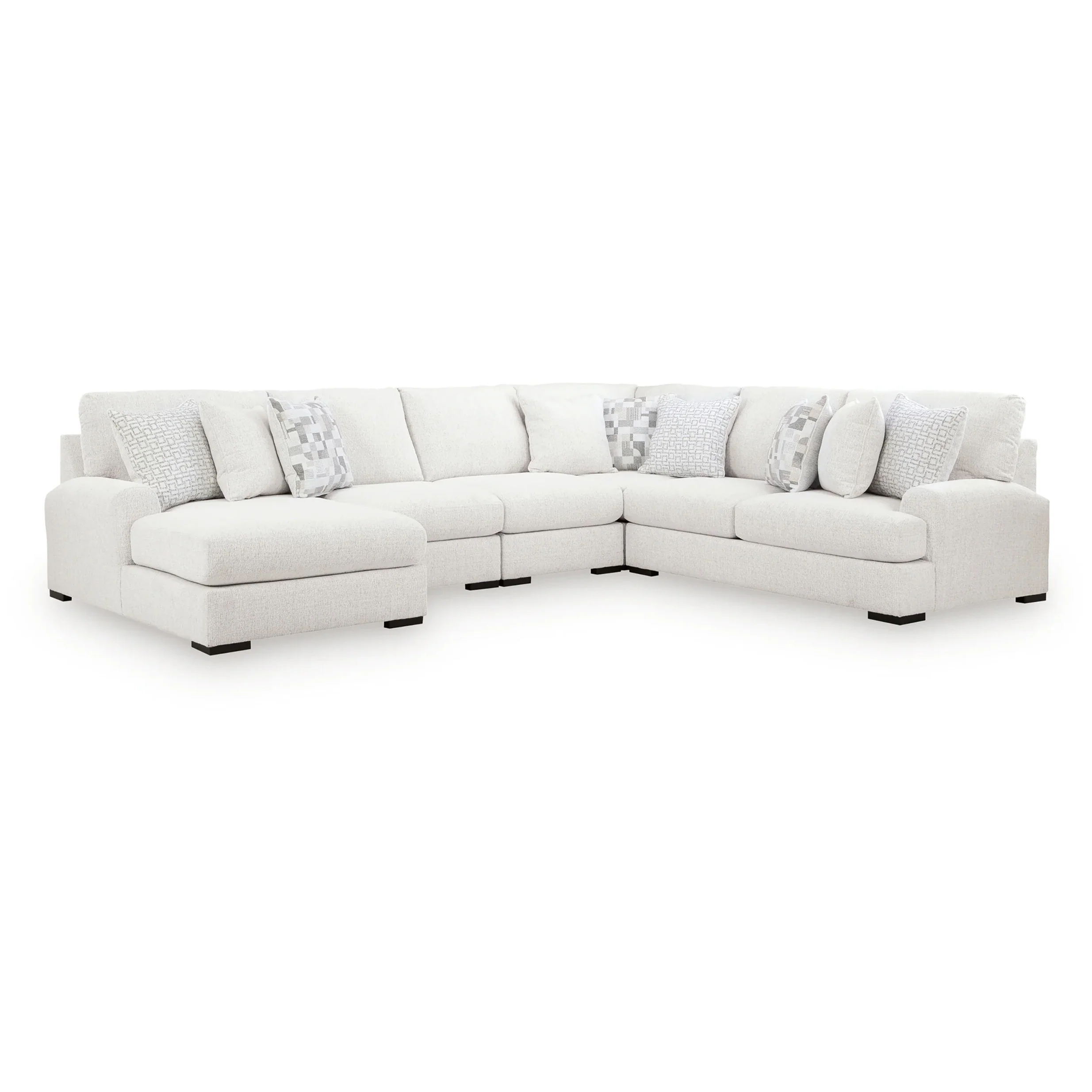 Misty-Lakes - 5-Piece Sectional With LAF Corner Chaise - Chalk