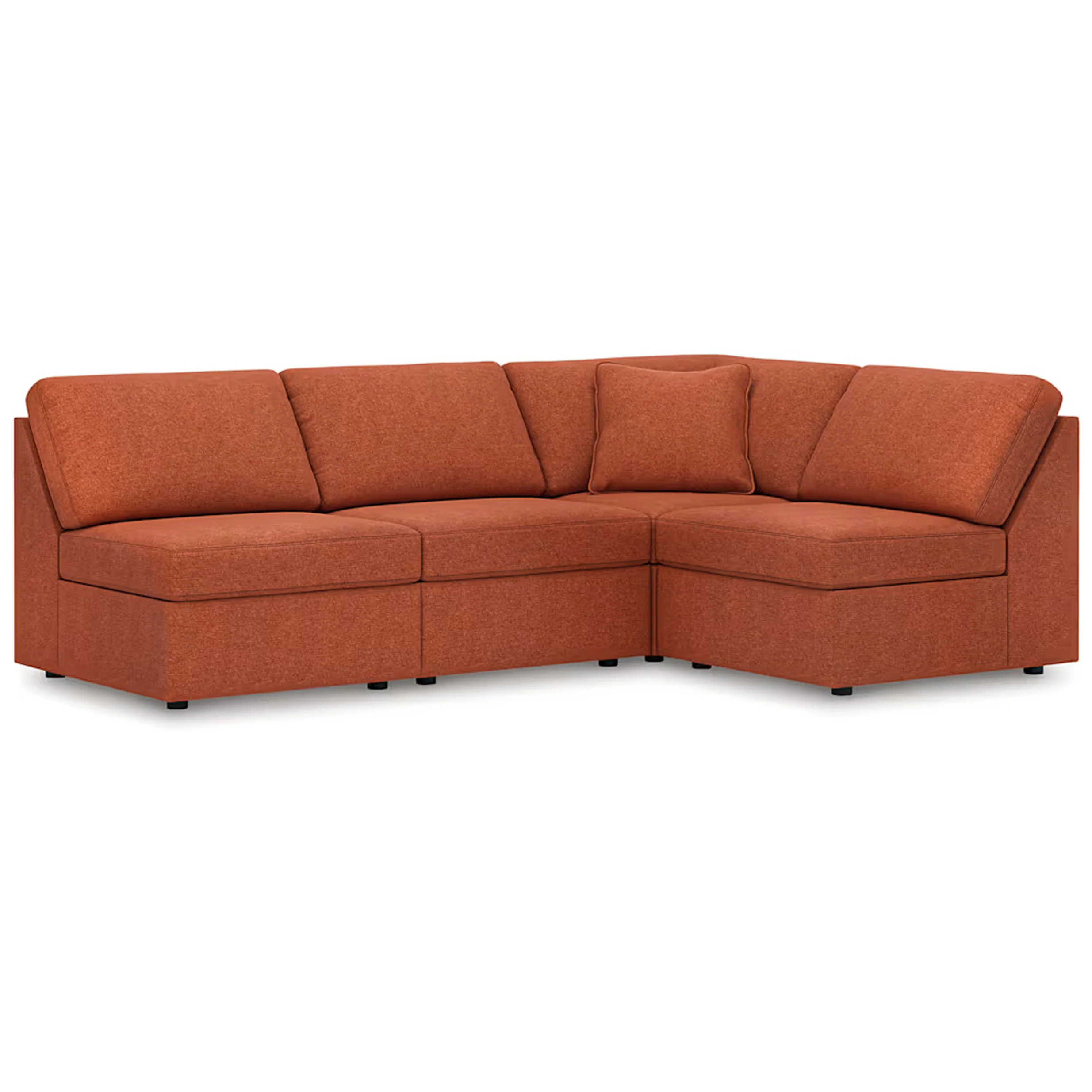 Modmax - 4-Piece Sectional With 3 Armless Chairs - Spice