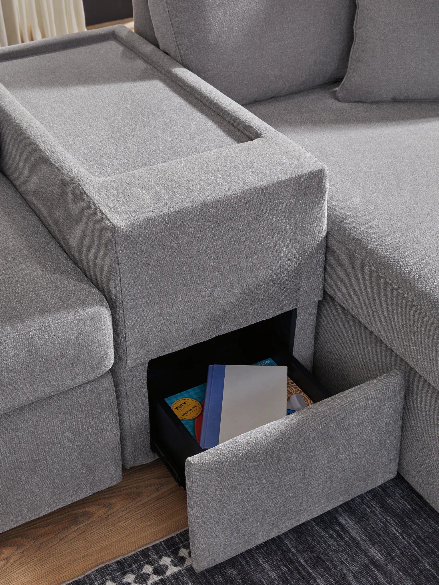 Modmax - Granite - 4-Piece Sectional With Laf Corner Chaise And Storage Console - Image 7