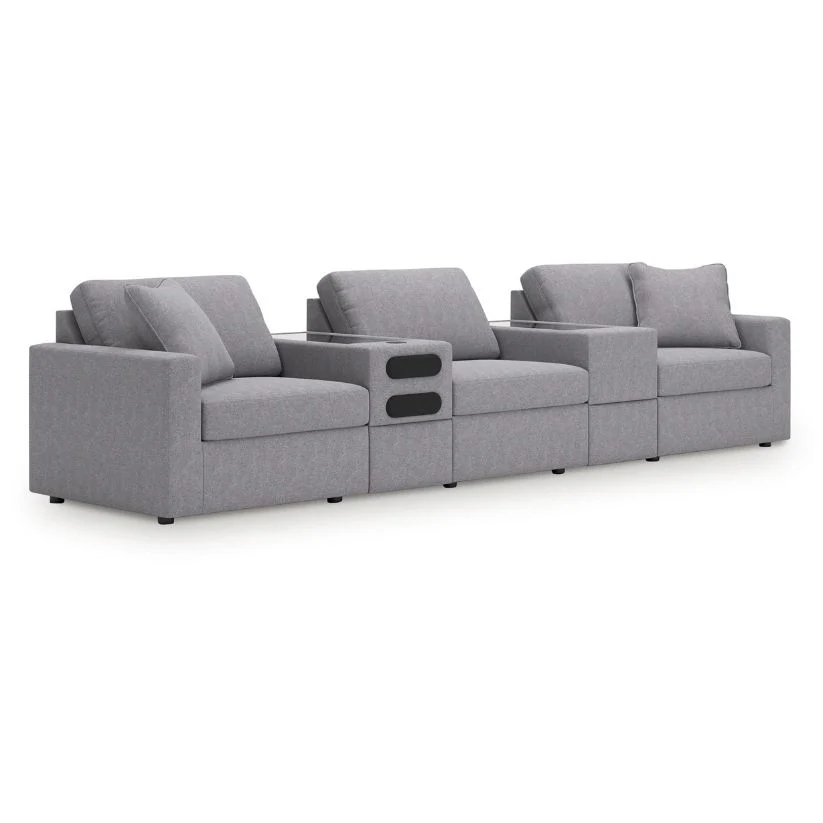 Modmax - Granite - 5-Piece Sectional With Audio System And With Storage Console