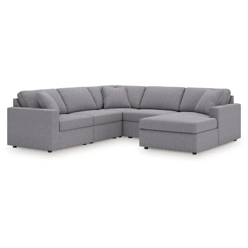 Modmax - Granite - 5-Piece Sectional With Raf Corner Chaise, Wih Laf Corner Chair
