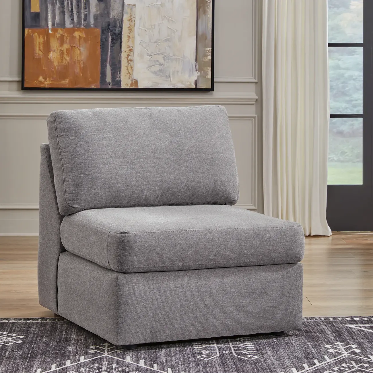 Modmax - Granite - 6-Piece Sectional With Raf Corner Chaise And Audio System Console - Image 2