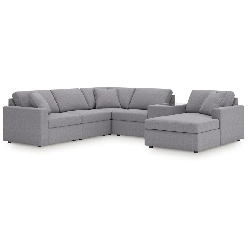 Modmax - Granite - 6-Piece Sectional With Raf Corner Chaise, LAF Corner Chair And Storage Console