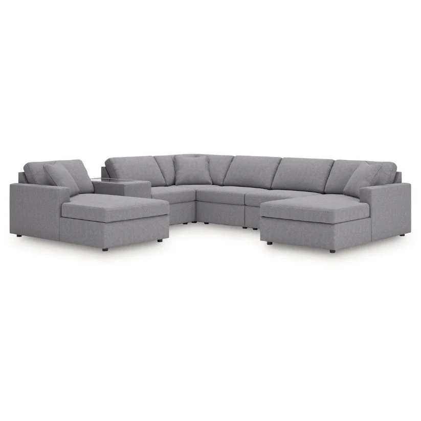Modmax - Granite - 7-Piece Sectional With Laf And Raf Corner Chaises And With Storage Console
