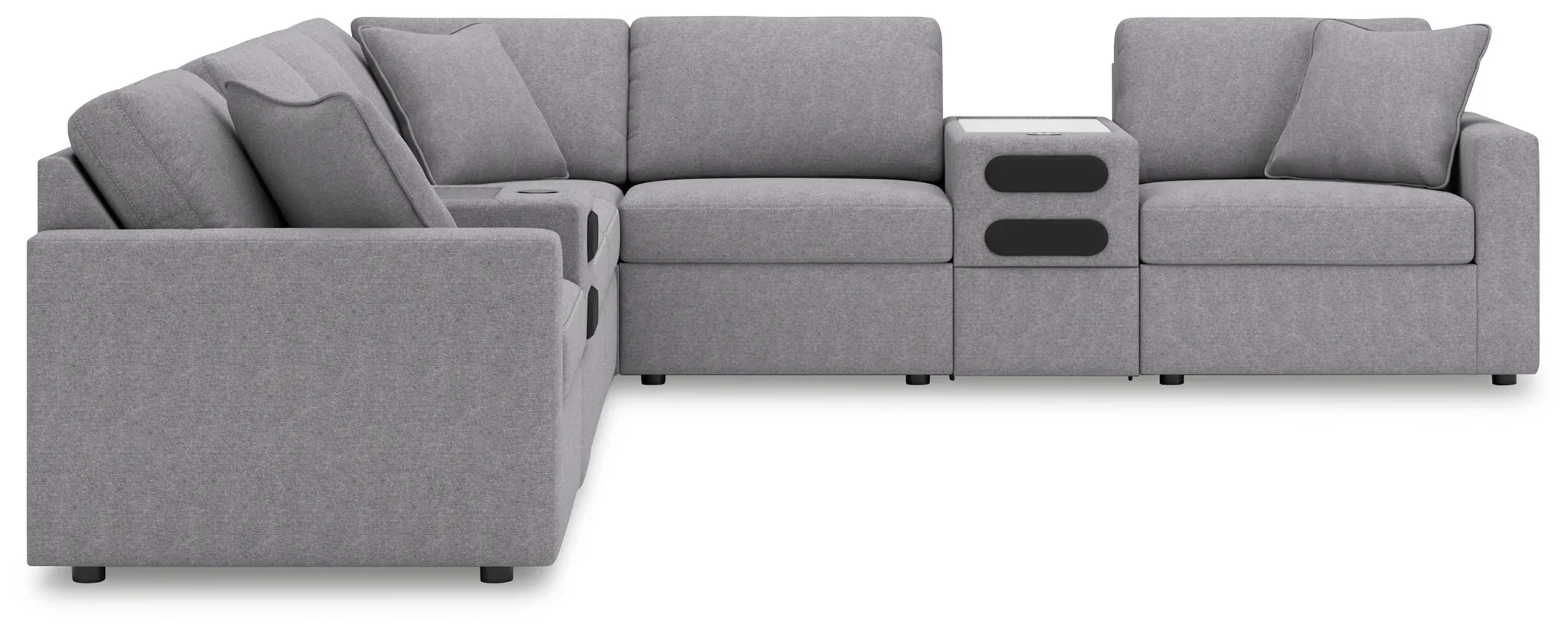 Modmax - Granite - 8-Piece Sectional With Audio System Console - Image 3