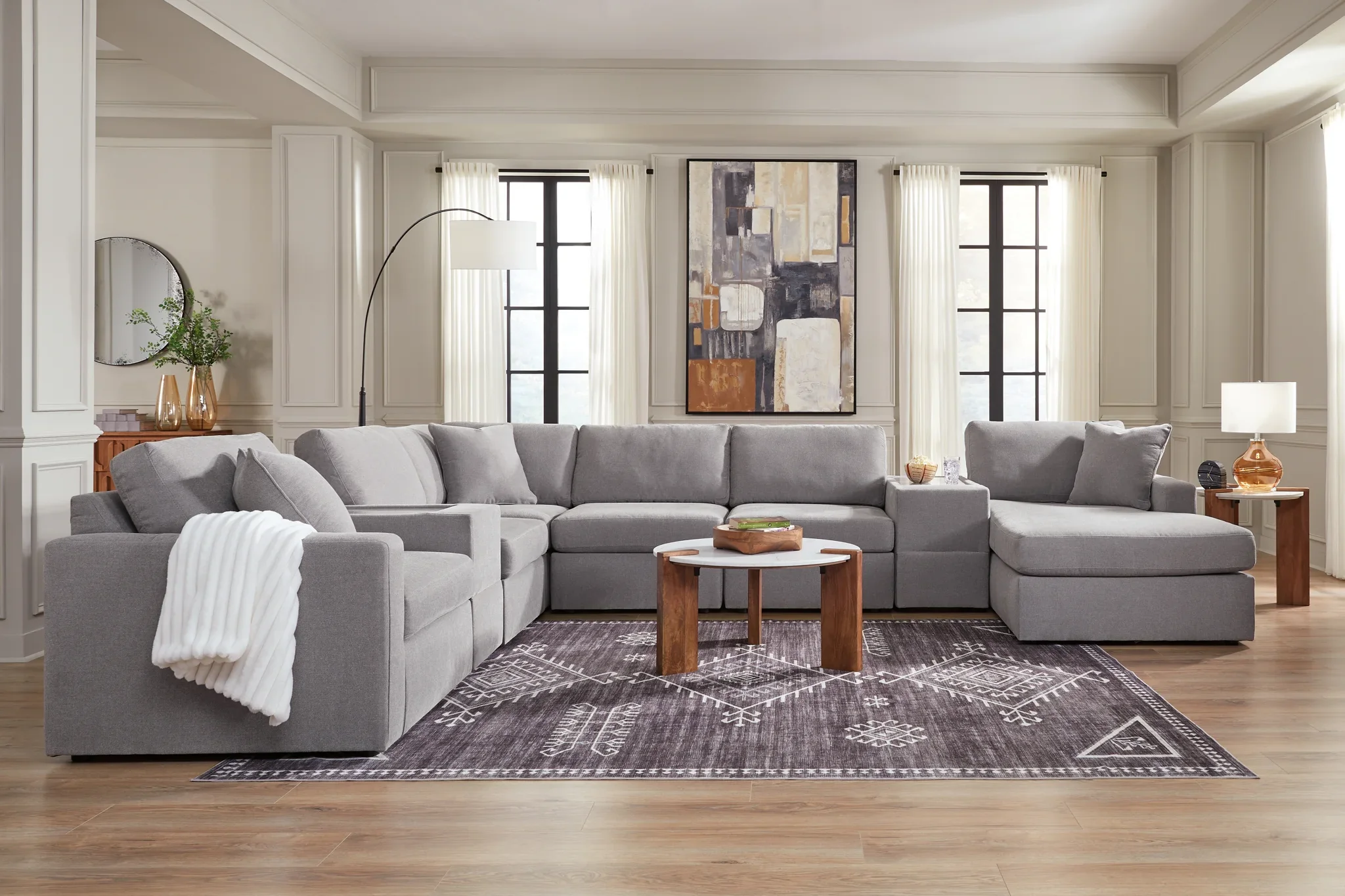 Modmax - Granite - 8-Piece Sectional With Raf Corner Chaise And 2 Storage Consoles - Image 3