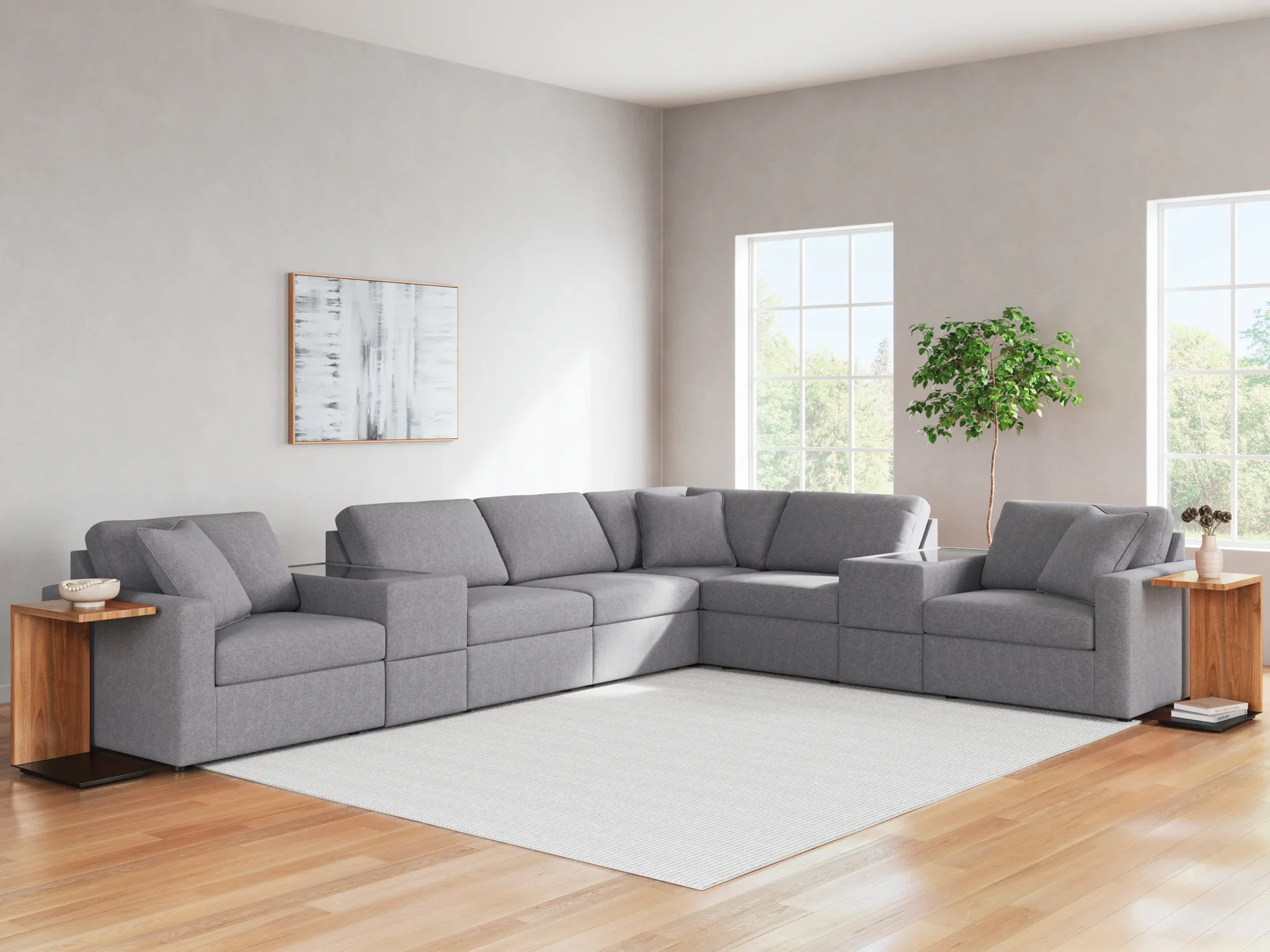 Modmax - Granite - 8-Piece Sectional With Storage Consoles - Image 4