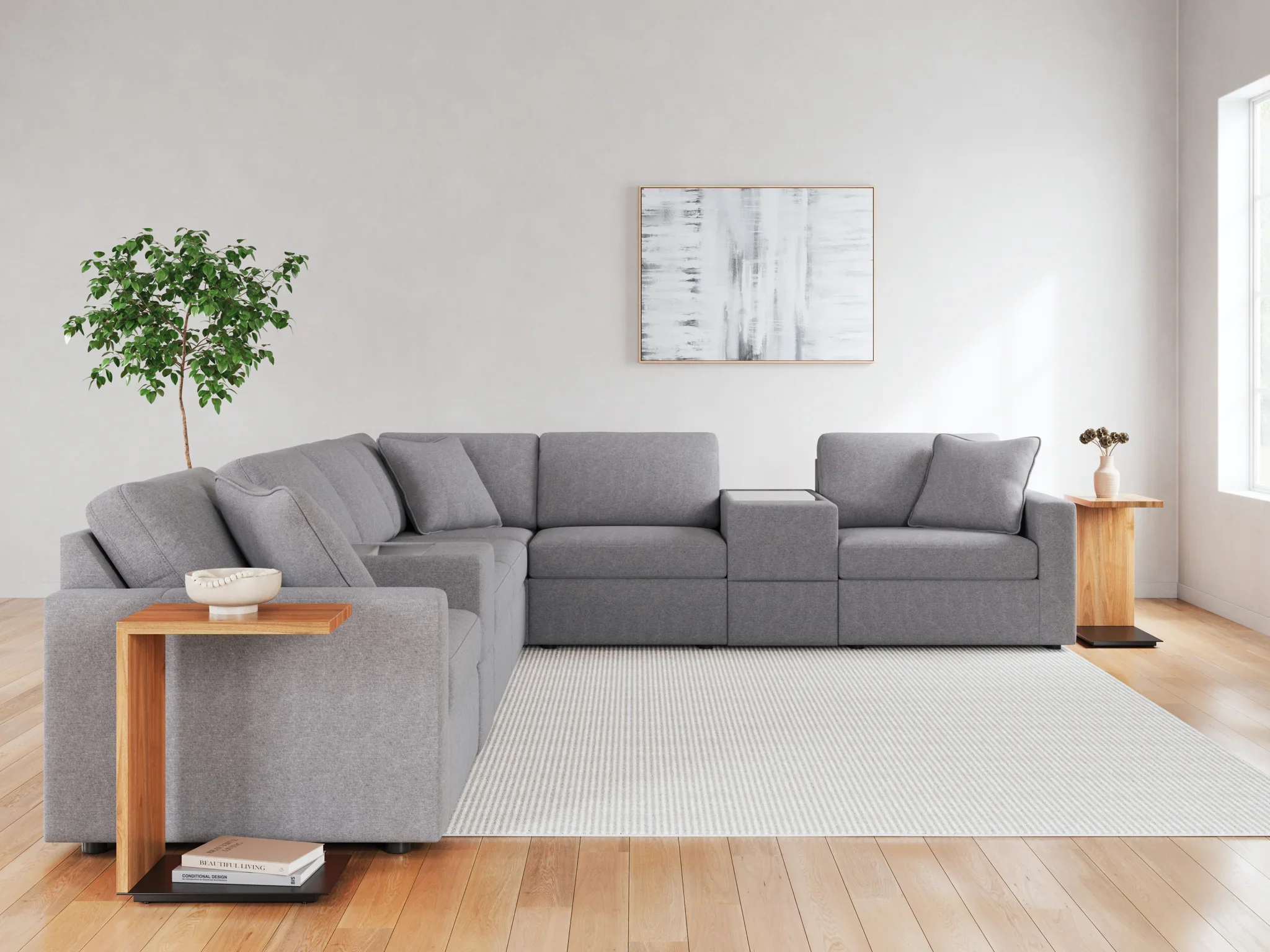 Modmax - Granite - 8-Piece Sectional With Storage Consoles - Image 5