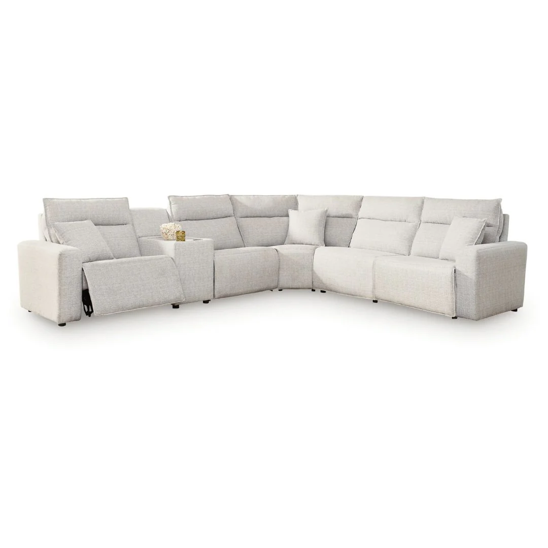 Modmax II - 6-Piece Power Reclining Sectional With Console - Stone