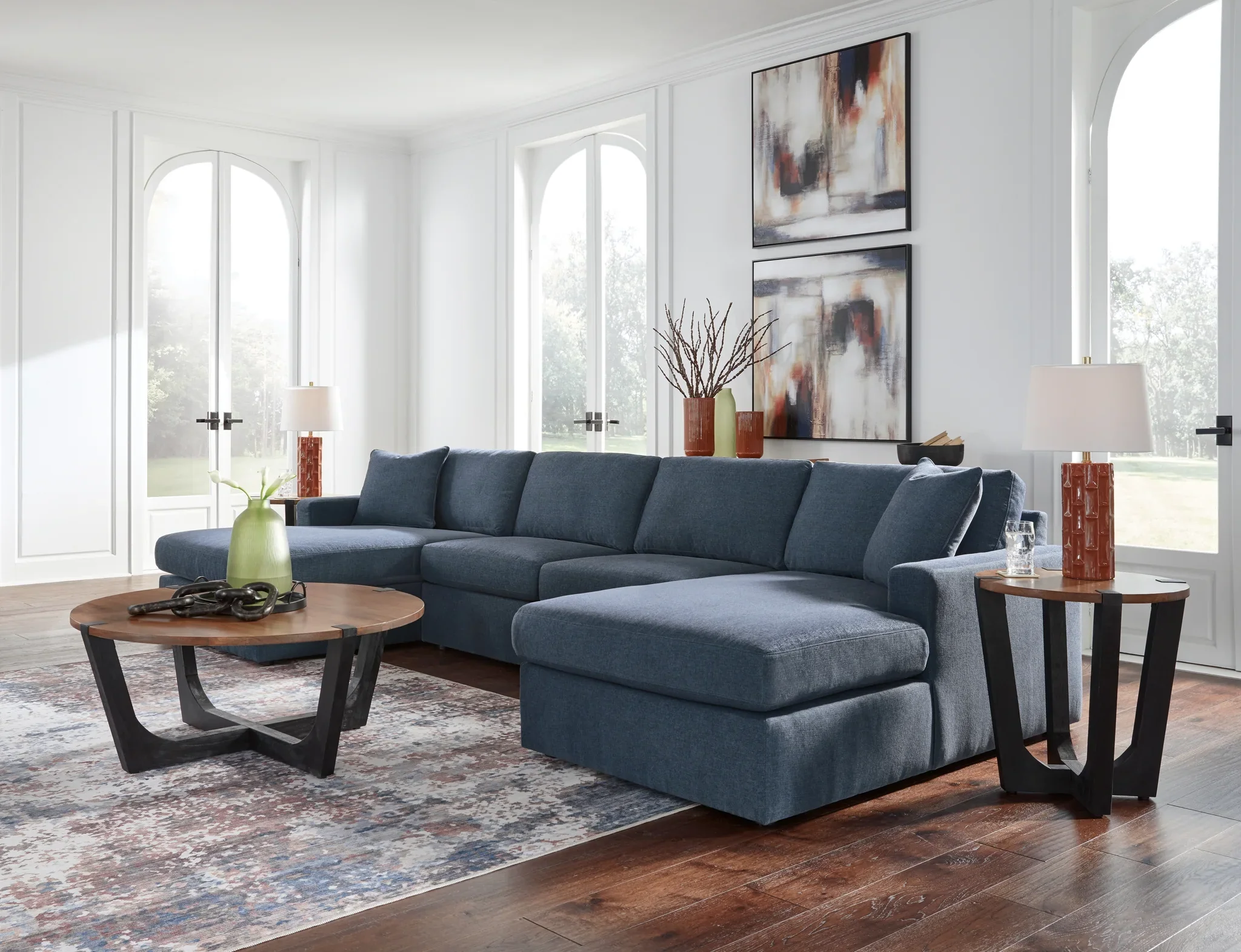 Modmax - Ink - 4-Piece Sectional With Laf And Raf Corner Chaises - Image 3