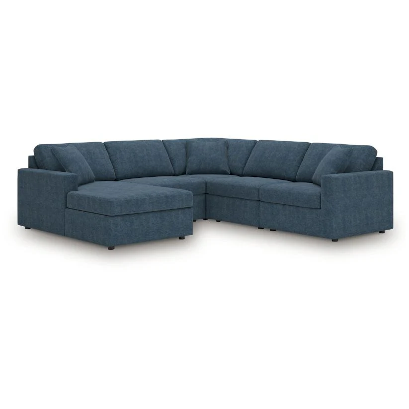 Modmax - Ink - 5-Piece Sectional With Raf Corner Chaise, Wih Laf Corner Chair