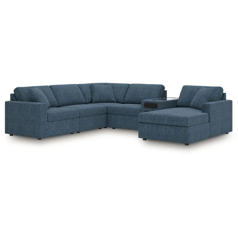 Modmax - Ink - 6-Piece Sectional With Audio System, Raf Corner Chaise And LAF Corner Chair