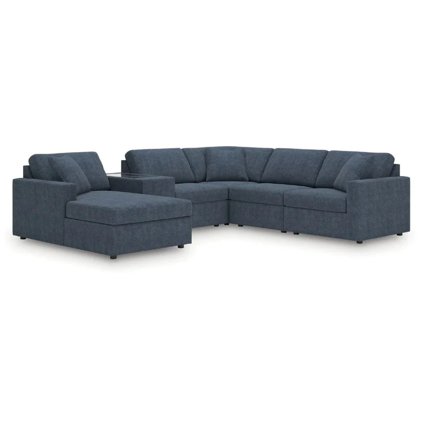 Modmax - Ink - 6-Piece Sectional With Laf Corner Chaise, RAF Corner Chair And Storage Console