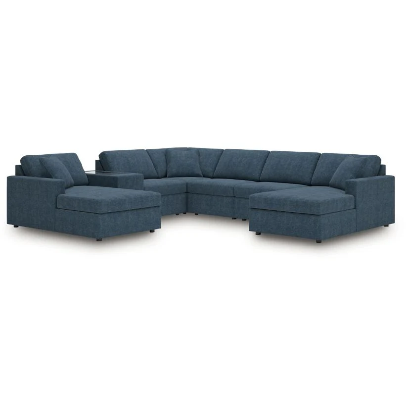 Modmax - Ink - 7-Piece Sectional With Laf And Raf Corner Chaises And With Storage Console
