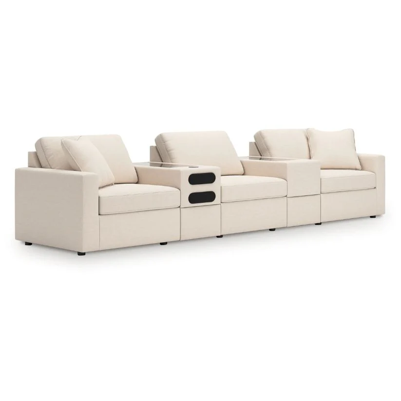 Modmax - Oyster - 5-Piece Sectional With Audio System And With Storage Console