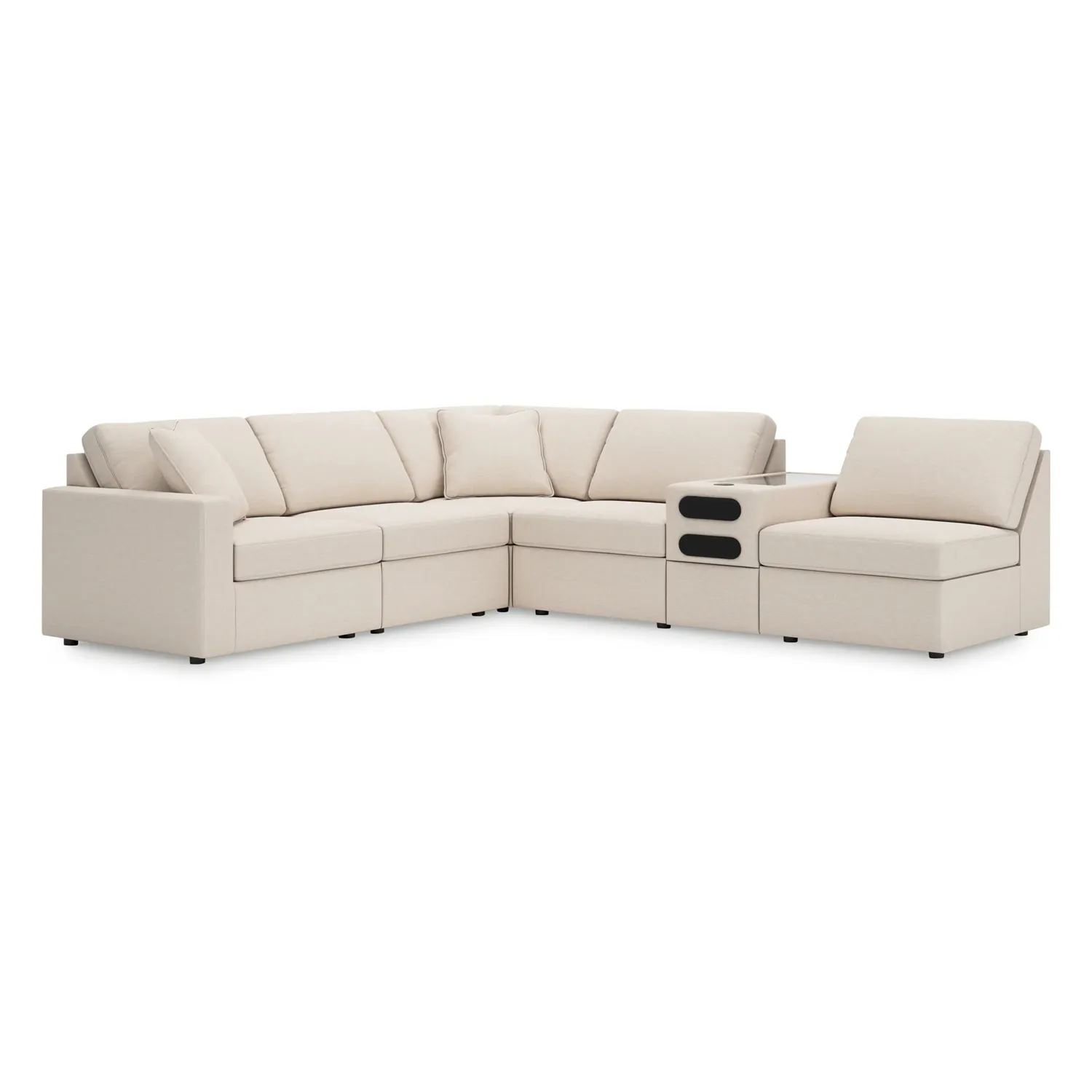 Modmax - Oyster - 6-Piece Sectional With Audio System Console
