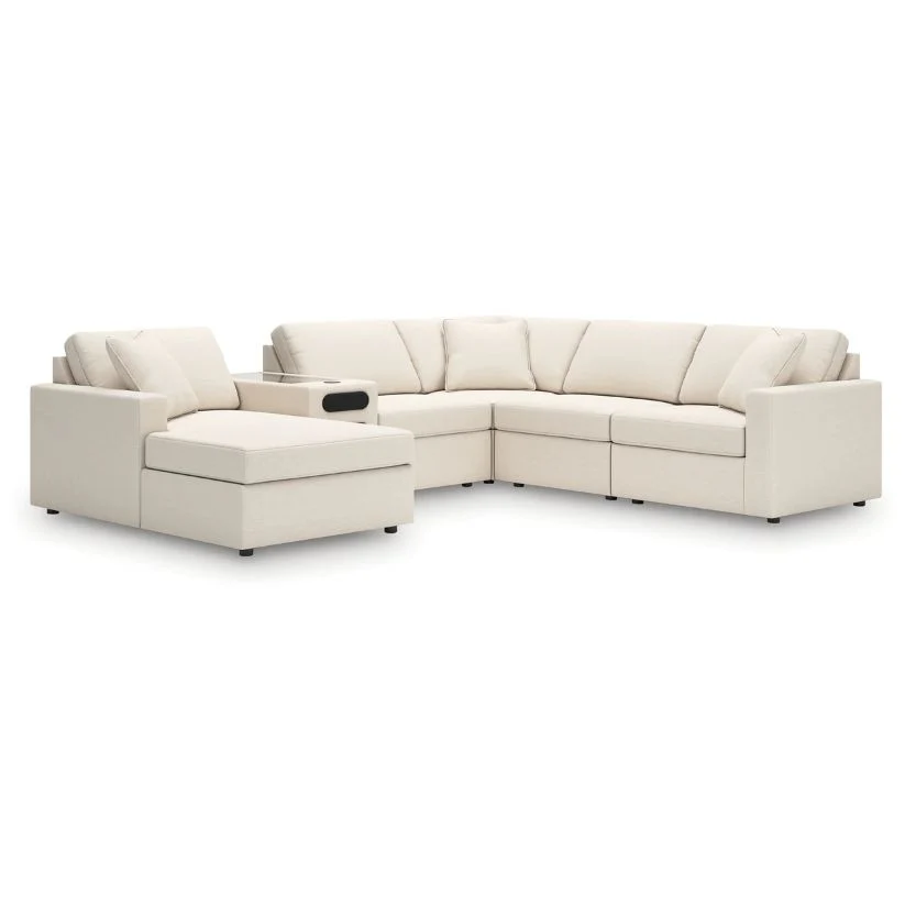 Modmax - Oyster - 6-Piece Sectional With Audio System, Laf Corner Chaise And Raf Corner Chair
