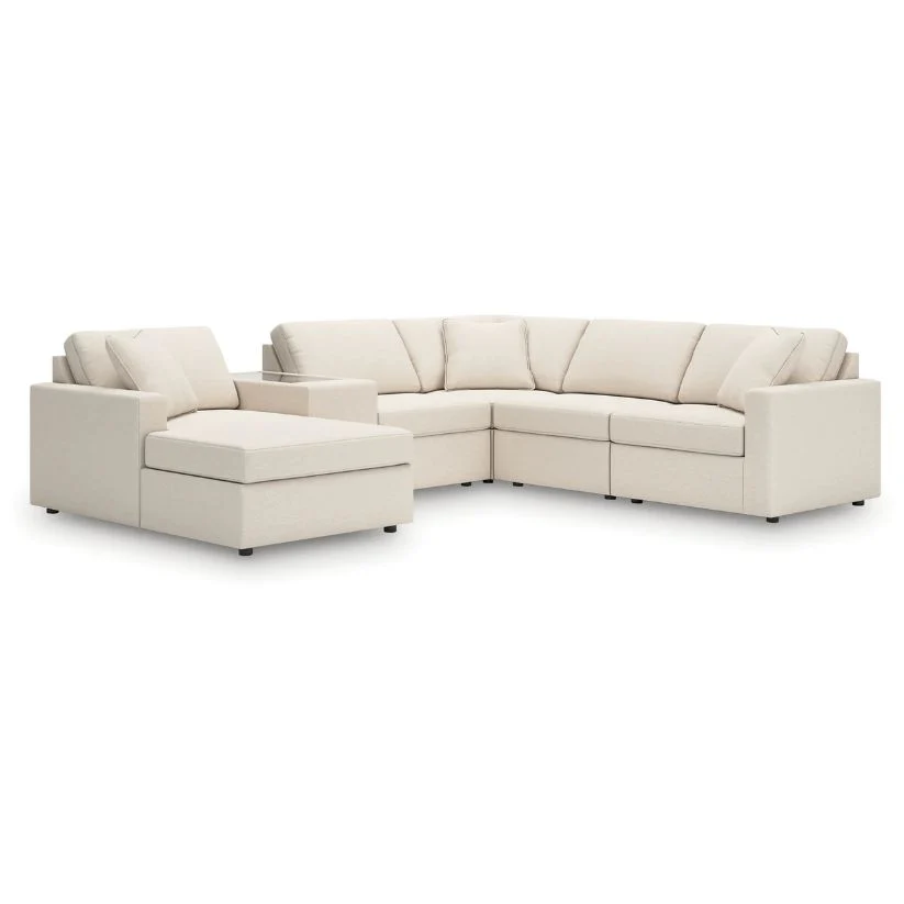Modmax - Oyster - 6-Piece Sectional With Laf Corner Chaise, Raf Corner Chair And Storage Console