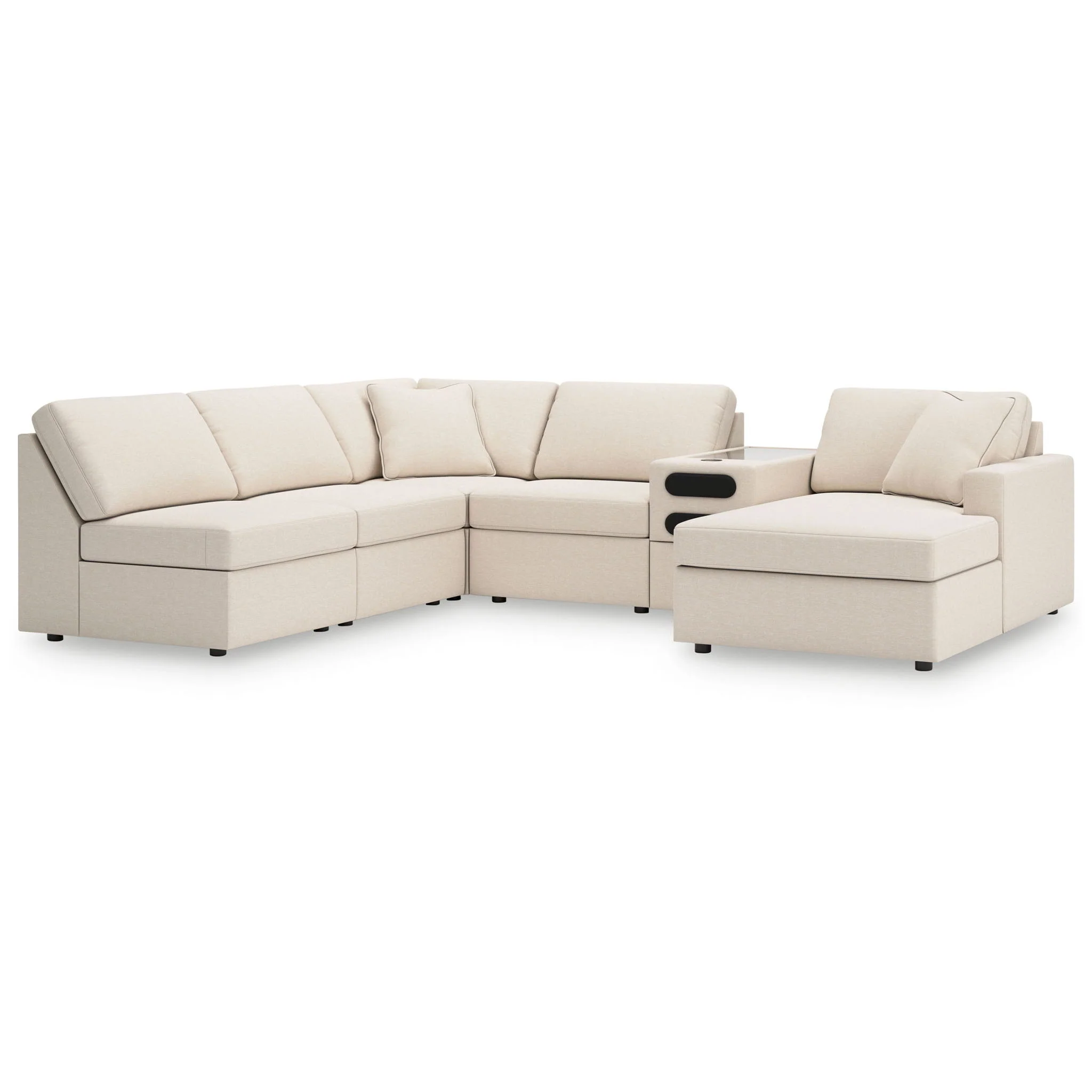 Modmax - Oyster - 6-Piece Sectional With Raf Corner Chaise And Audio Console