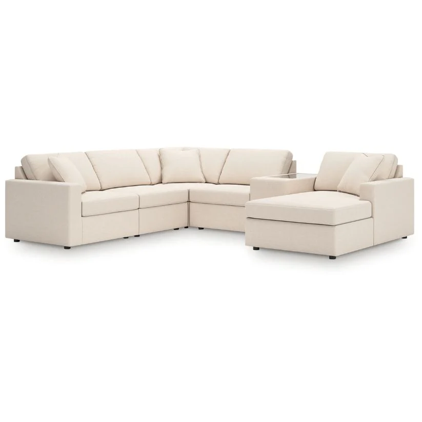 Modmax - Oyster - 6-Piece Sectional With Raf Corner Chaise, Laf Corner Chair And Storage Console