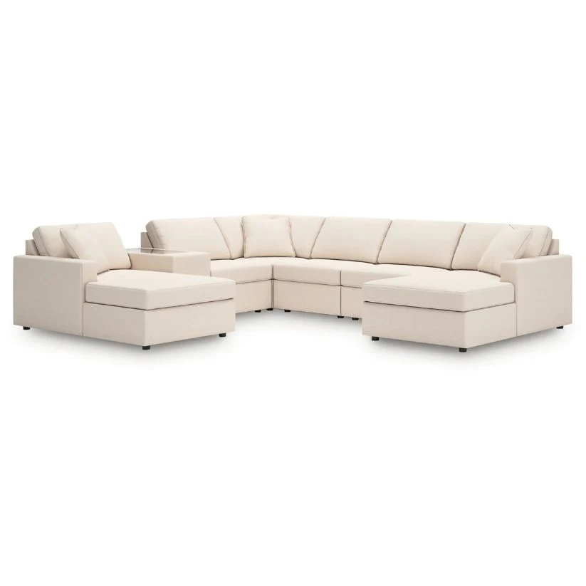 Modmax - Oyster - 7-Piece Sectional With Laf And Raf Corner Chaises And With Storage Console
