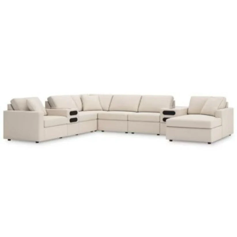 Modmax - Oyster - 8-Piece Sectional With Raf Corner Chaise And Audio Consoles