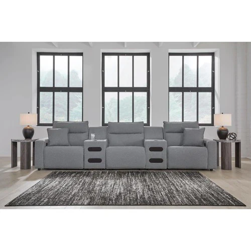 Modmax - Salt And Pepper - 5-Piece Power Reclining Sectional With LAF Zero Wall Power Recliner