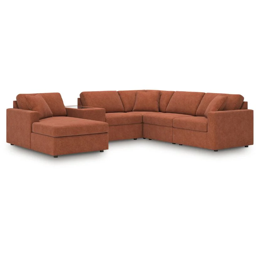 Modmax - Spice - 6-Piece Sectional With Laf Corner Chaise, Raf Corner Chair And Storage Console