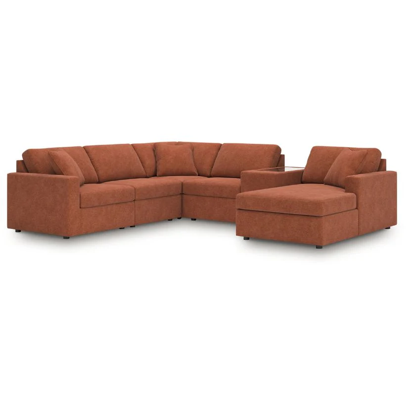 Modmax - Spice - 6-Piece Sectional With Raf Corner Chaise, Laf Corner Chair And Storage Console