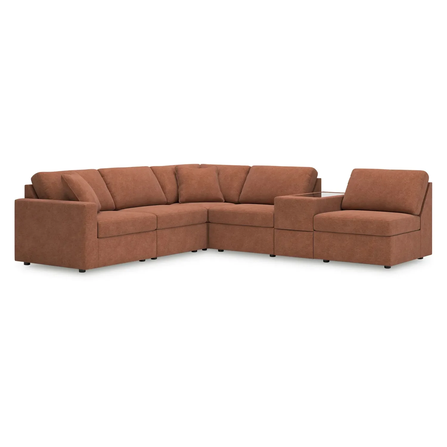 Modmax - Spice - 6-Piece Sectional With Storage Console And 3 Armless Chairs