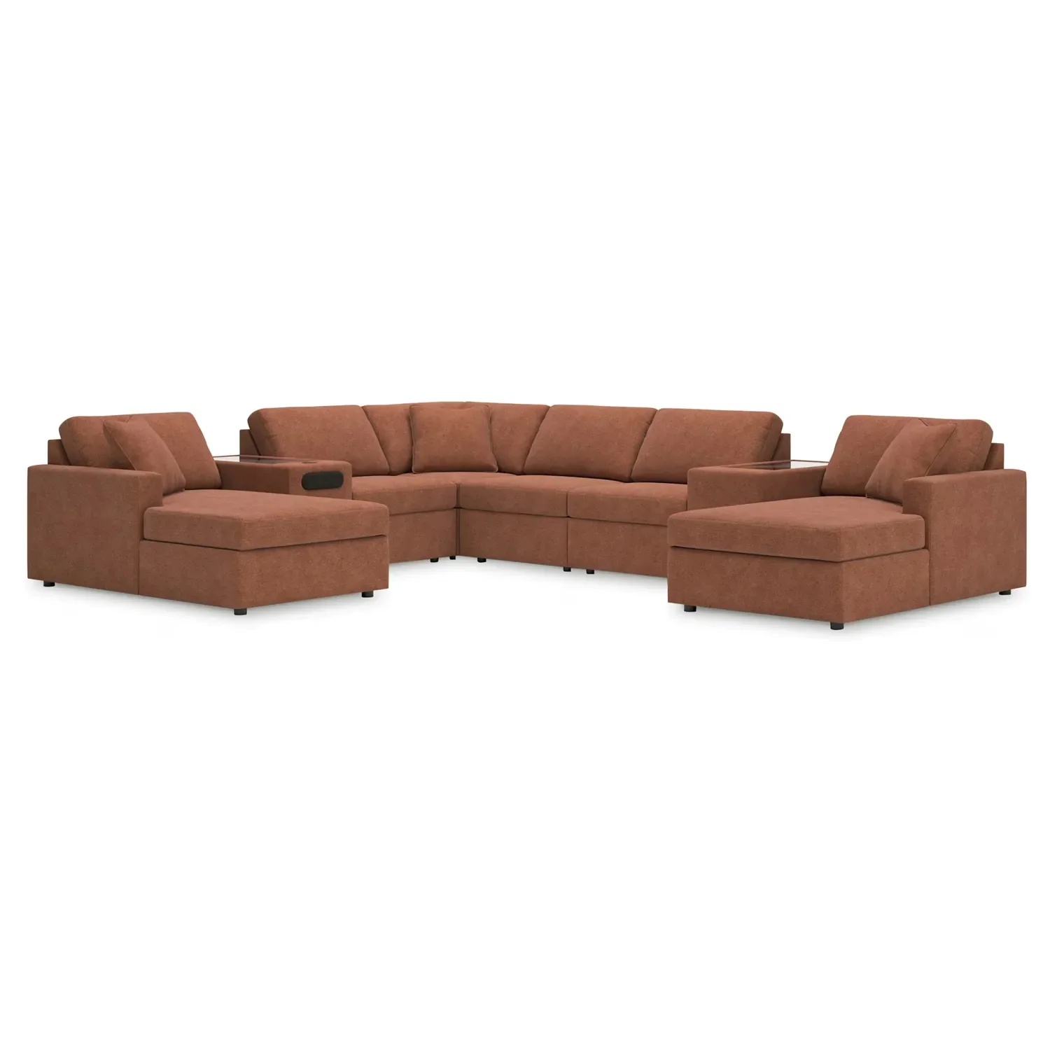 Modmax - Spice - 8-Piece Double Chaise Sectional With Audio And Storage Consoles