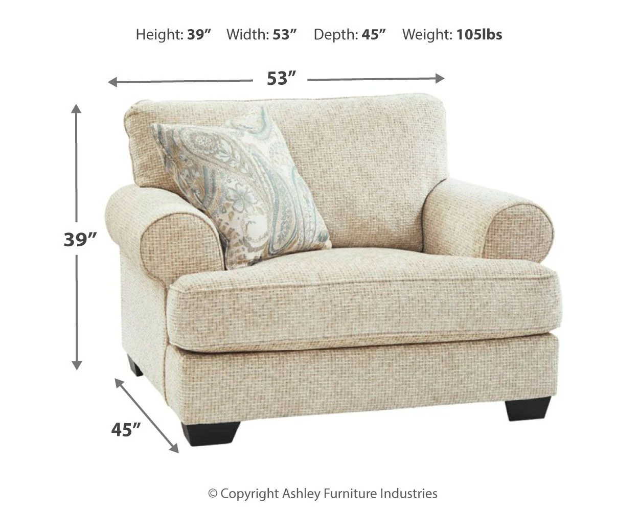 Monaghan - Sandstone - Chair And A Half - Image 3