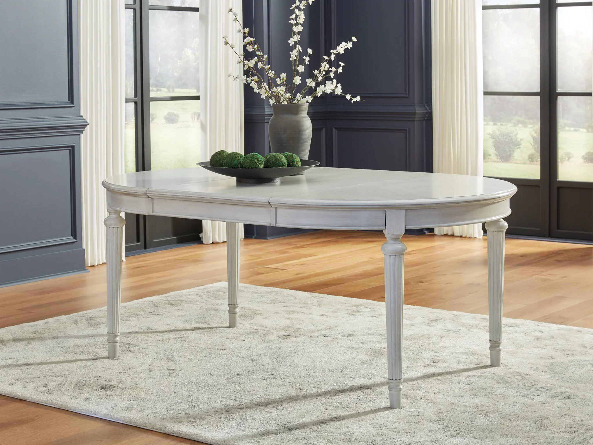 Montelaine - Antique White - 8 Pc. - Dining Room Extension Table, 6 Side Chairs, Server - Image 2