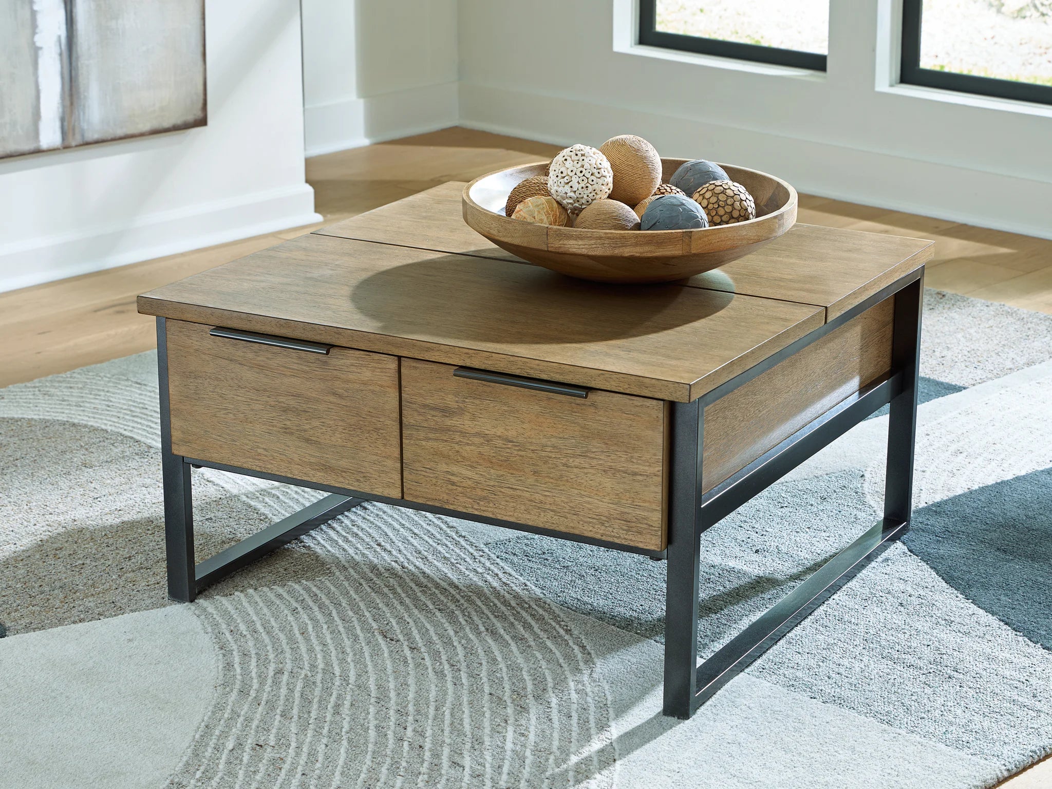 Montia - Lift Top Cocktail Table - Light Brown - Image 2