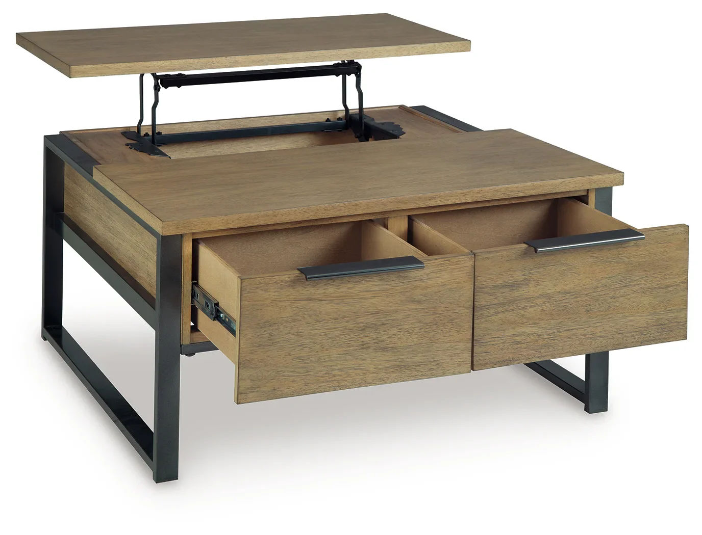 Montia - Lift Top Cocktail Table - Light Brown - Image 3