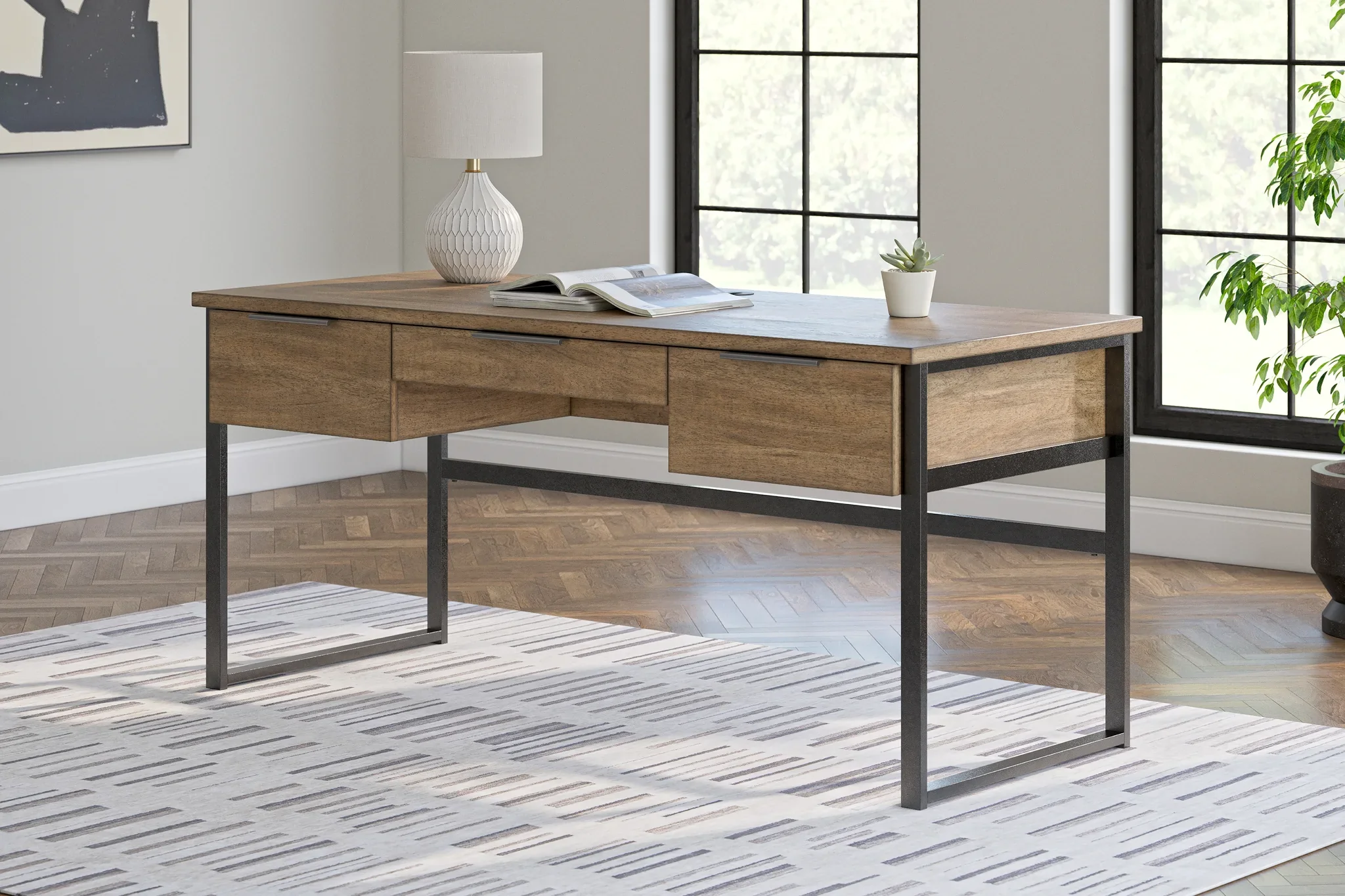 Montia - Light Brown - Home Office Desk - Image 2