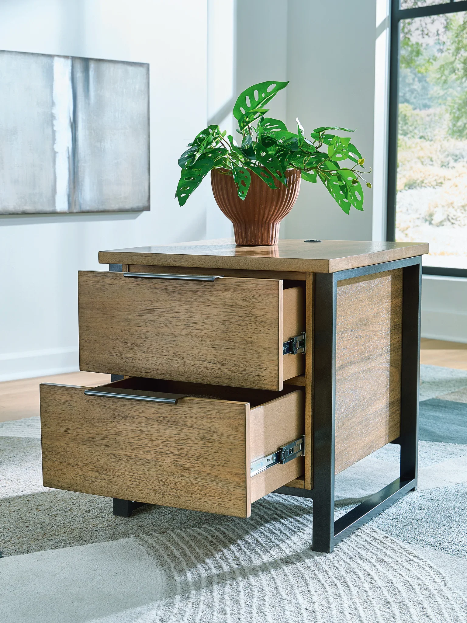 Montia - Rectangular End Table - Light Brown - Image 6