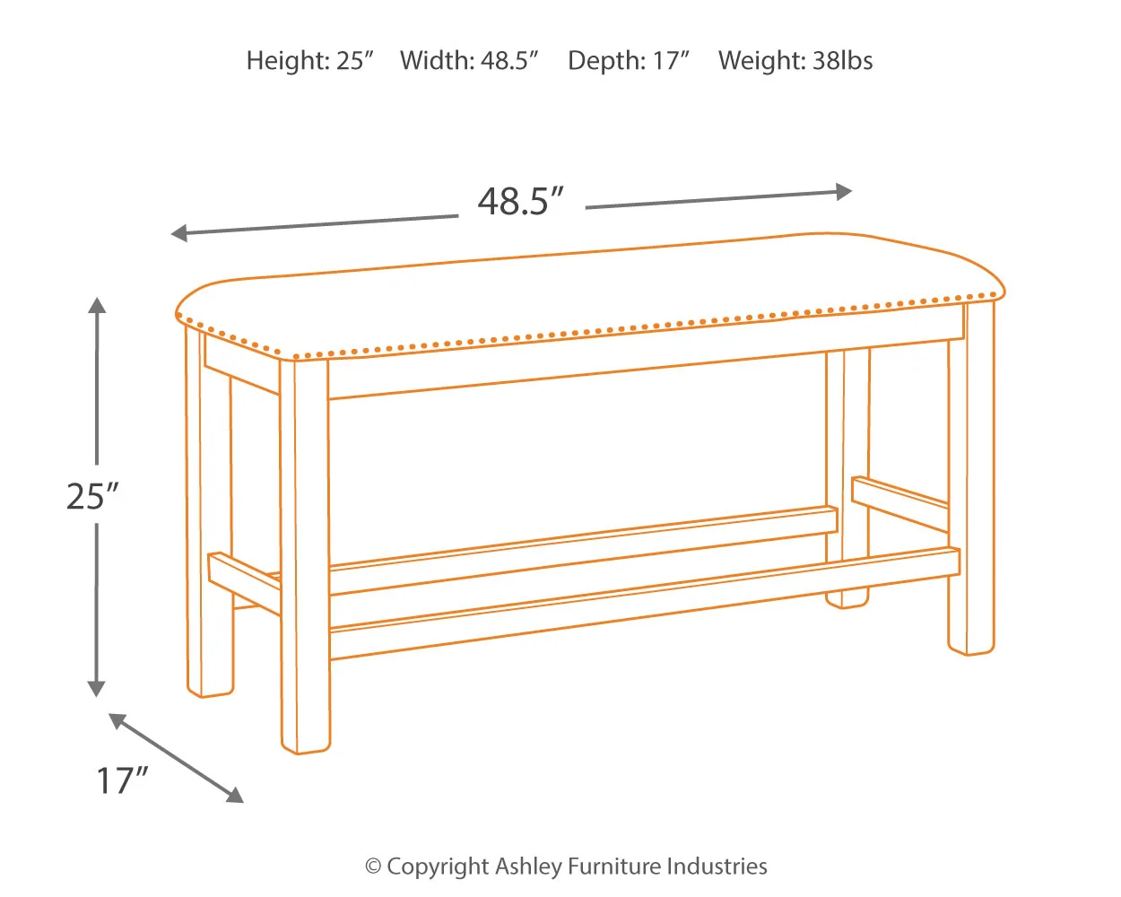 Moriville - Beige - Double Uph Bench - Image 4