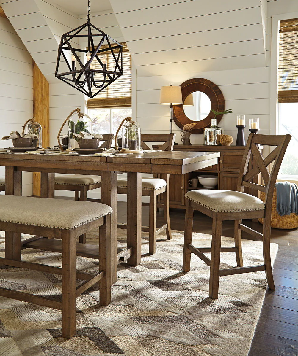Moriville - Dark Gray - 6 Pc. - Counter Extension Table, 4 Barstools, Bench - Image 7