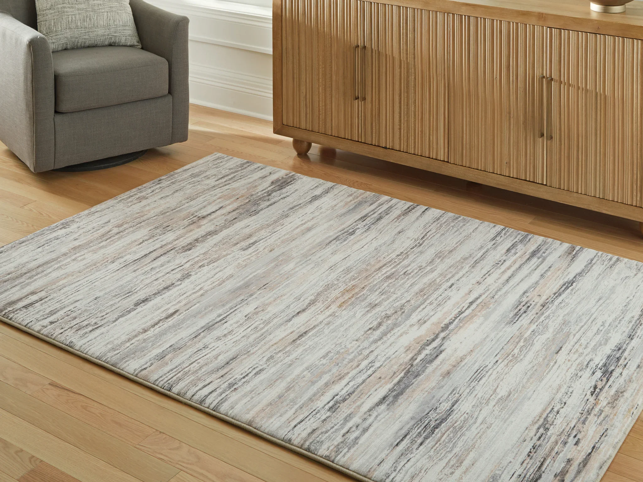 Nace - Gray / Brown / White - Medium Rug - 5' x 7' - Image 2