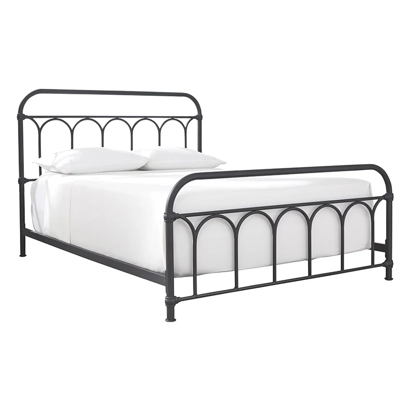 Nashburg - Black - Queen Metal Bed