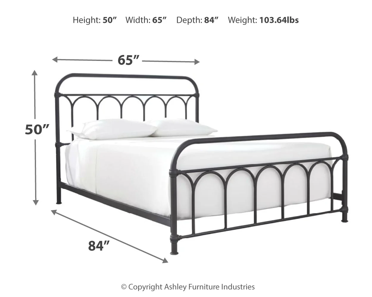 Nashburg - Black - Queen Metal Bed - Image 4