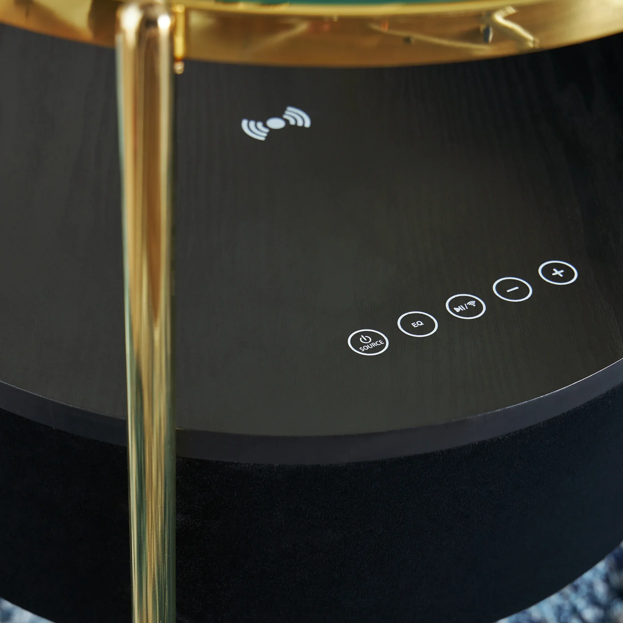 Nedman - Black / Gold Finish - Accent Table With Speaker - Image 3
