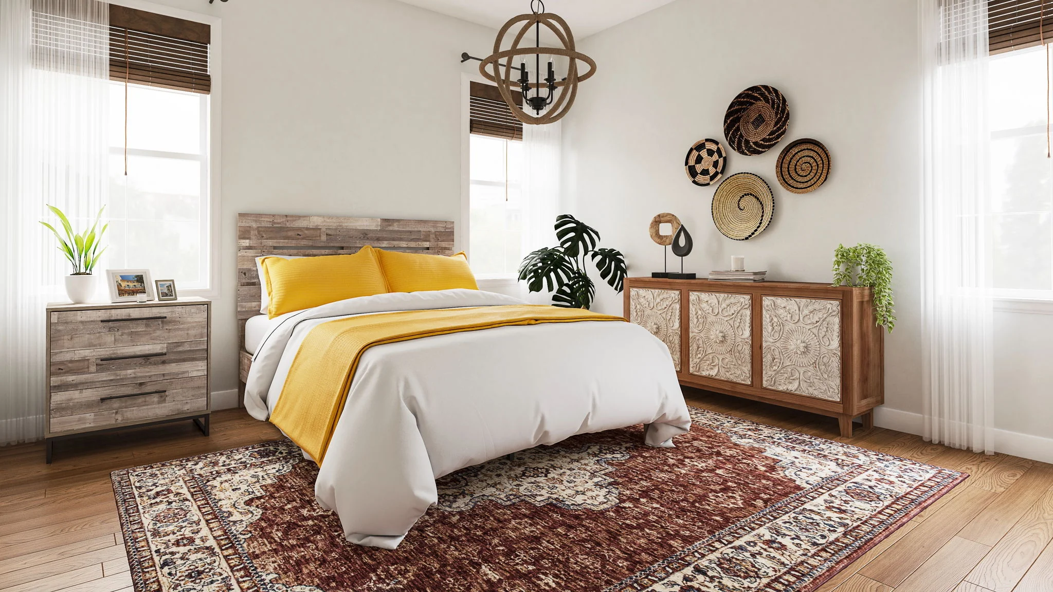 Neilsville - Whitewash - Queen Panel Platform Bed - Image 5