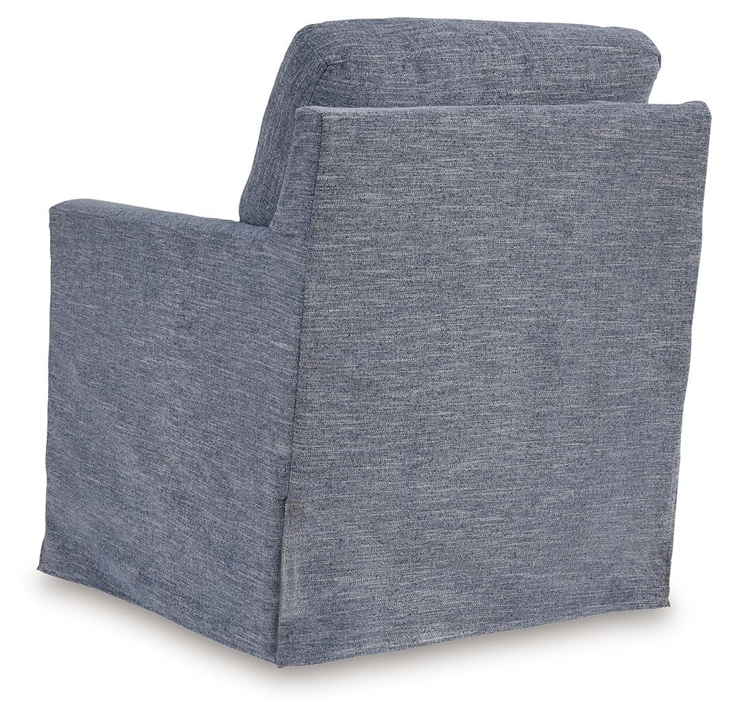 Nenana Next-gen Nuvella - Denim - Swivel Glider Accent Chair - Image 3