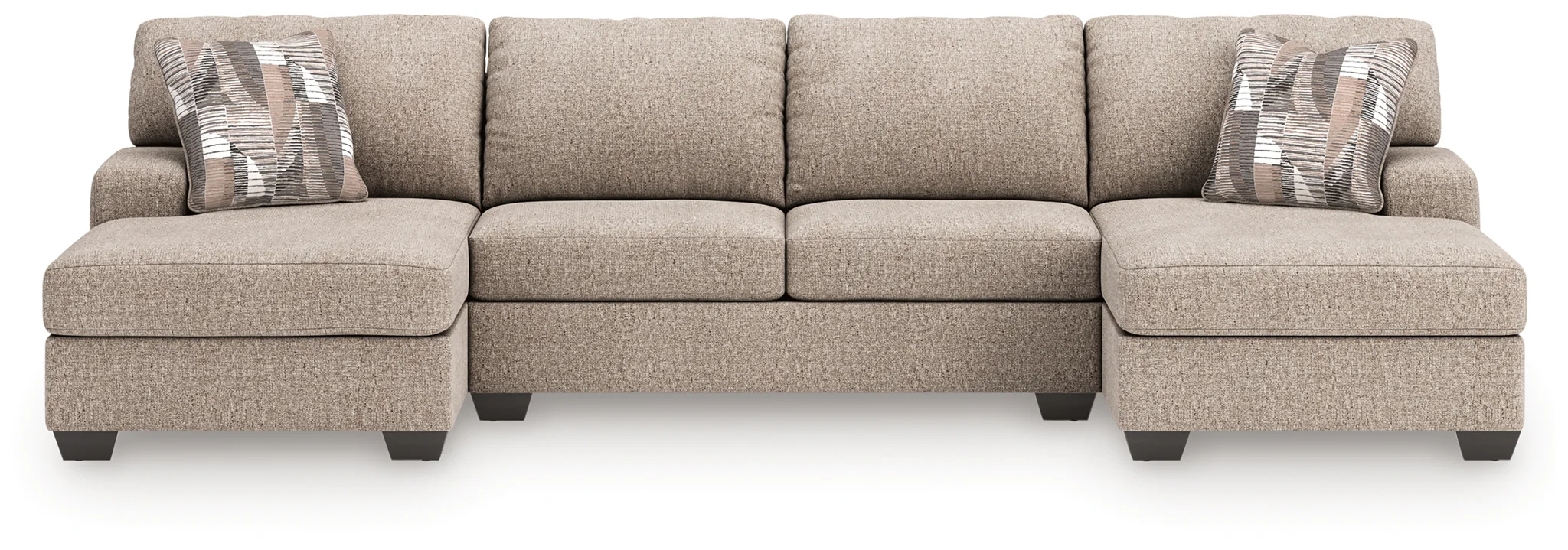 Newellen - 3-Piece Sectional With Double Chaise - Beige - Image 5