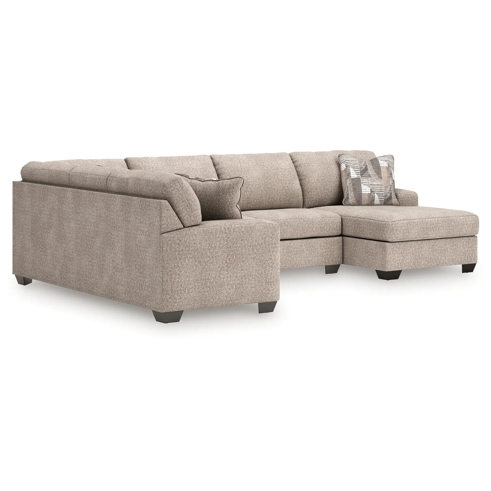 Newellen - 3-Piece Sectional With RAF Chaise And LAF Sofa - Beige