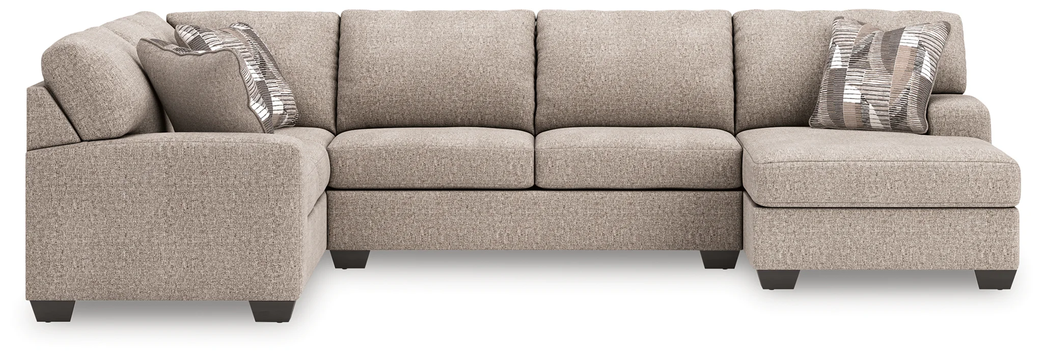 Newellen - 3-Piece Sectional With RAF Chaise And LAF Sofa - Beige - Image 2
