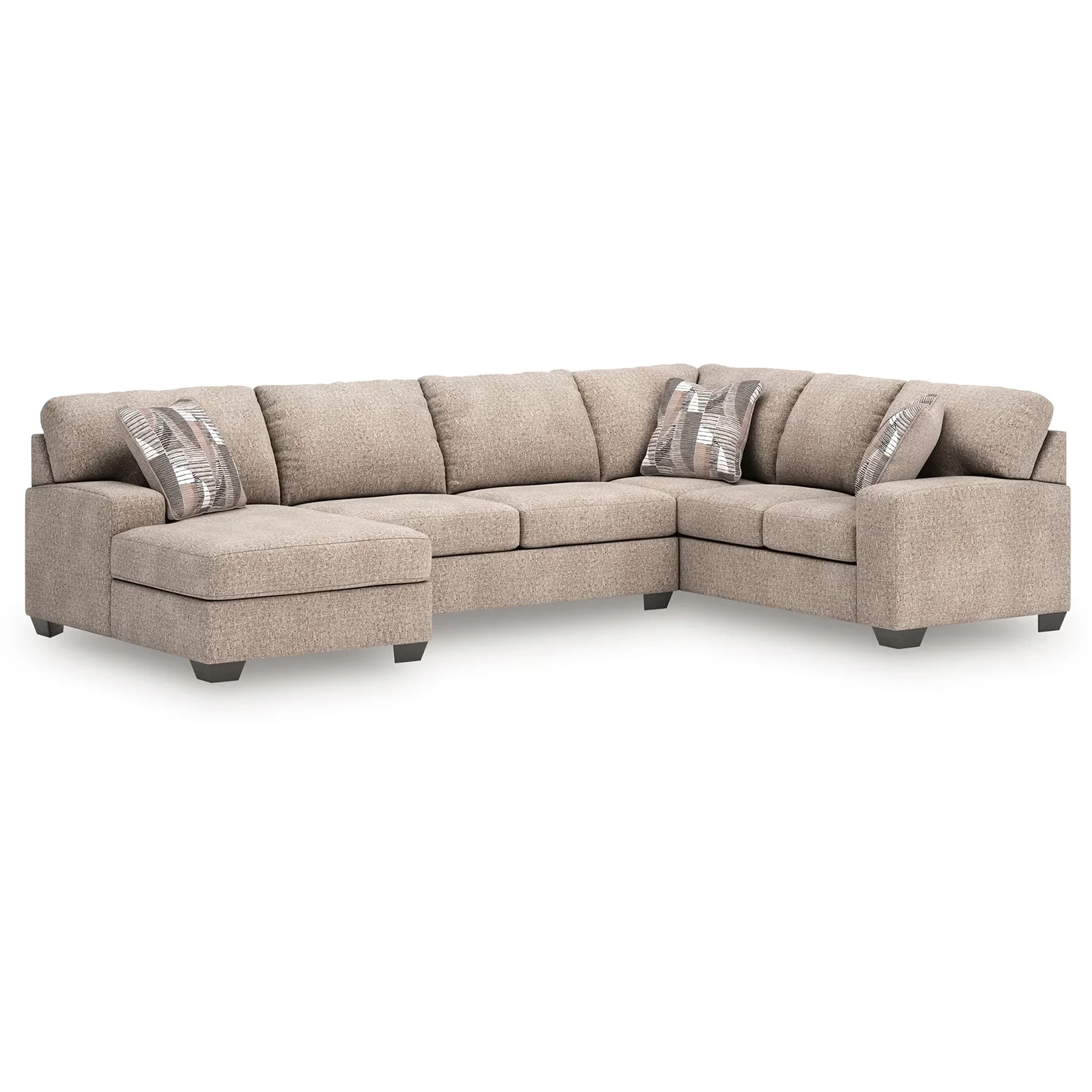 Newellen - 3-Piece Sleeper Sectional With LAF Corner Chaise And RAF Sofa - Beige