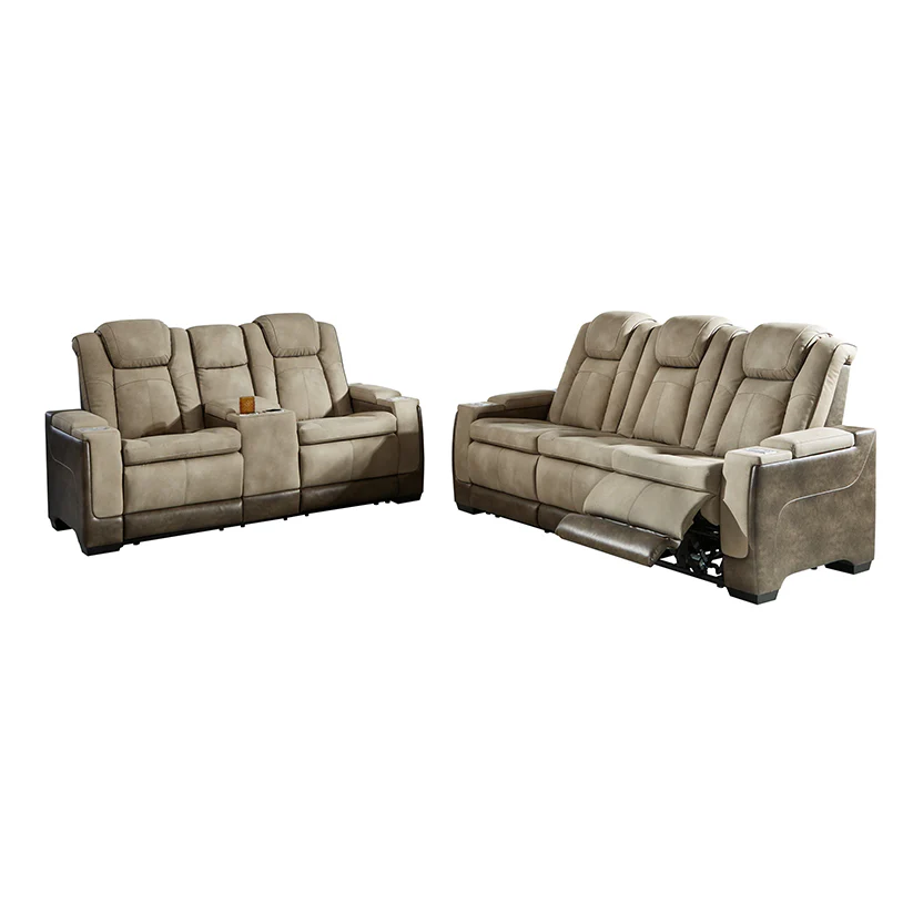 Next-Gen DuraPella - Sand - 2 Pc. - Power Sofa, Loveseat